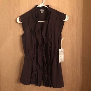 Converse One Star eggplant colored ruffle top. NWT.